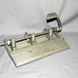 Vintage DEL 300 desktop adjustable 3-hole paper punch